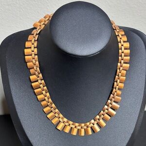 VINTAGE '50s MID CENTURY SOLID COPPER FLEX LINK CHOKER NECKLACE